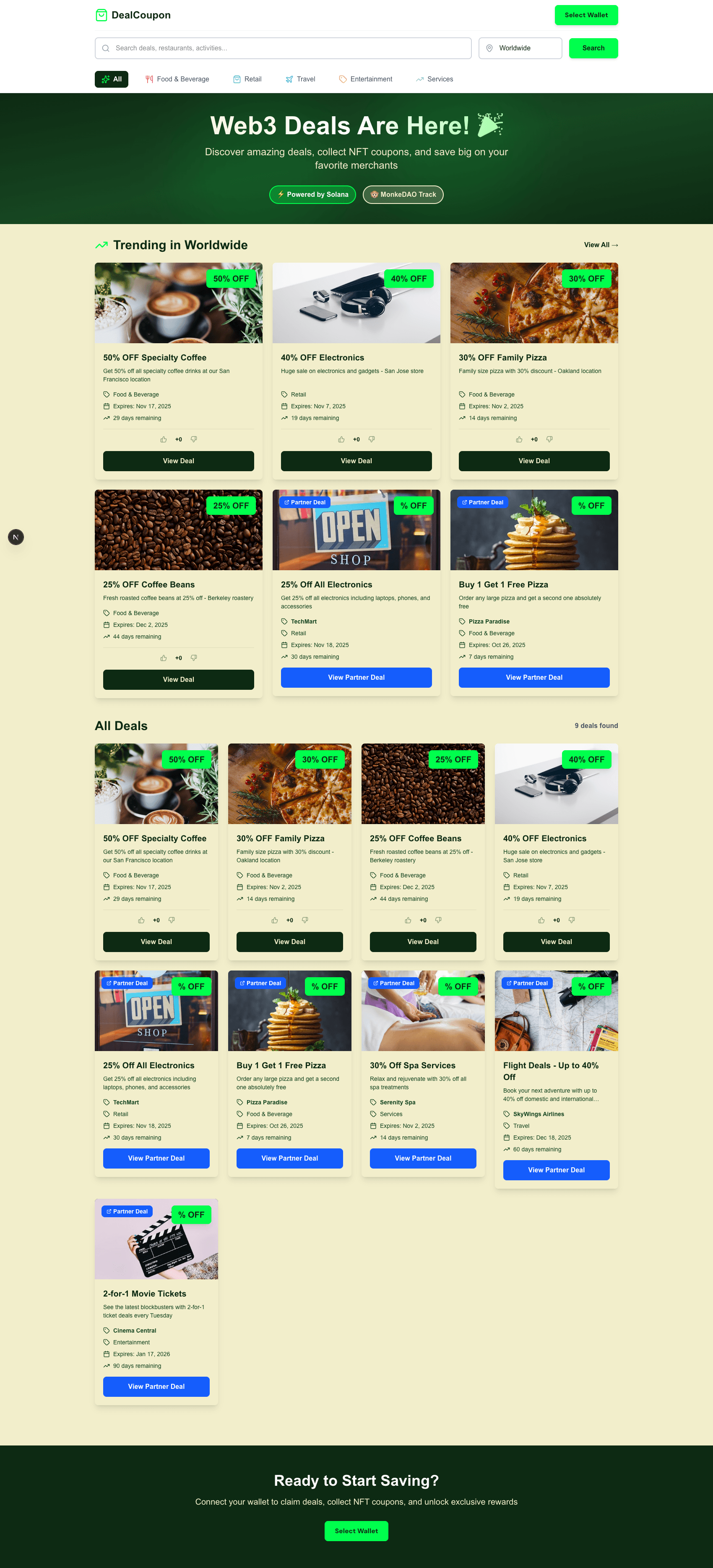 Homepage - Guest browsing enabled