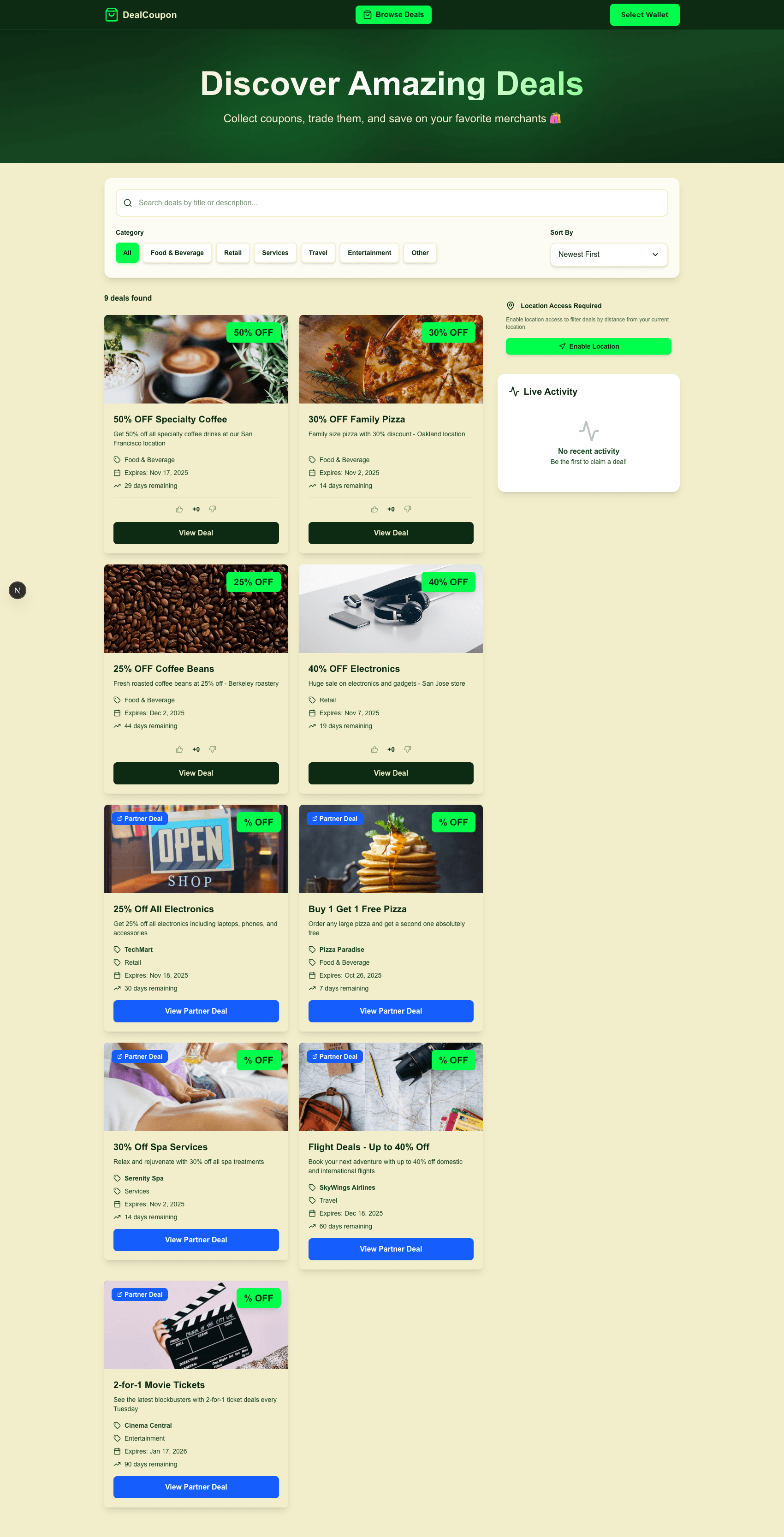 Marketplace - Full deal catalog