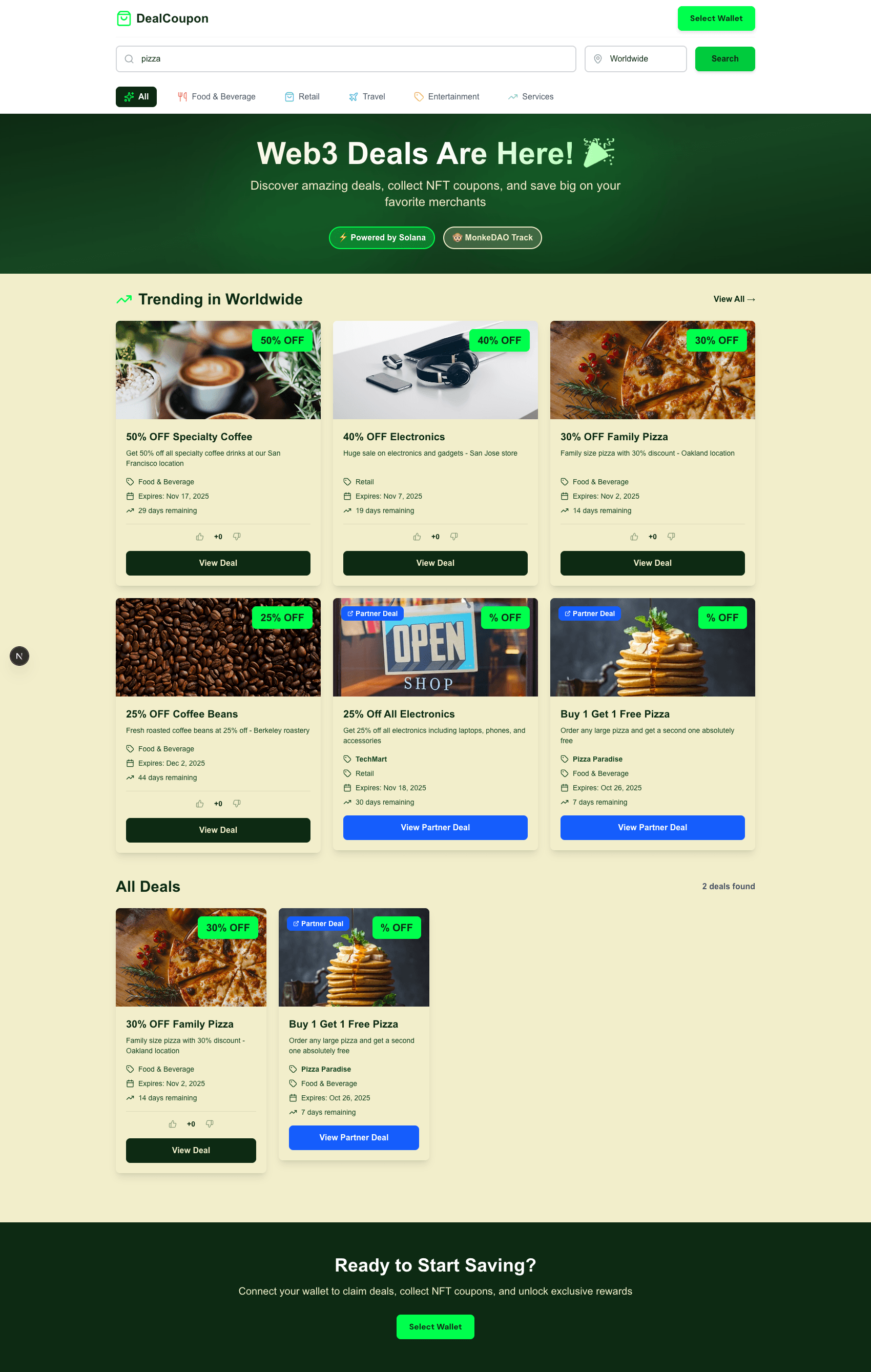 Search - Find deals by keyword