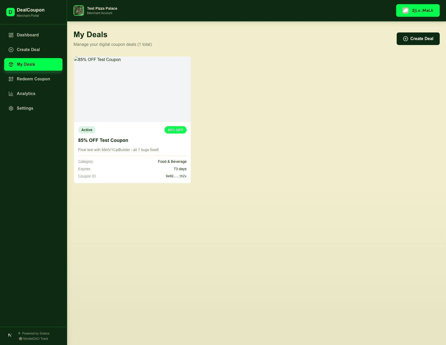 My Coupons - User's claimed NFTs